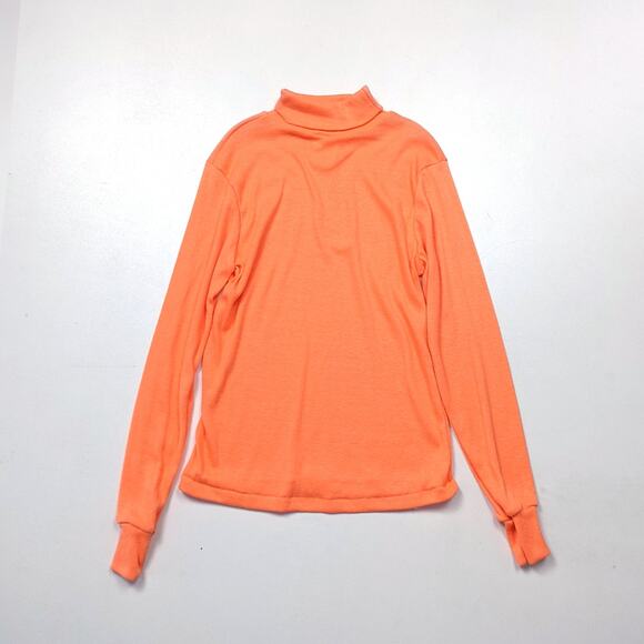 Vintage Dobie Turtleneck Unisex Size 7 Orange Long Sleeve Basic Layering - Picture 2 of 4